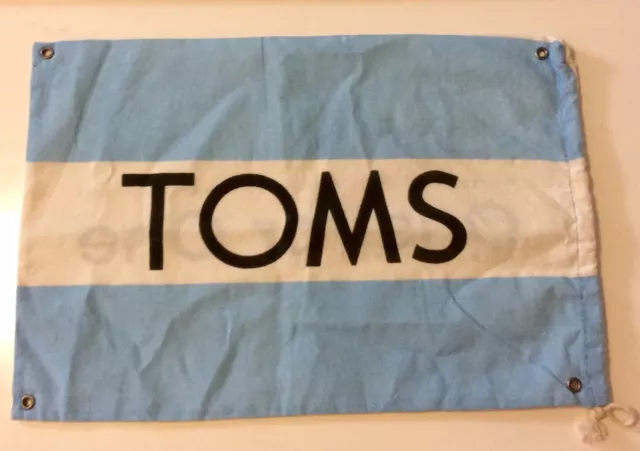 TOMS Shoes canvas Drawstring Bag/Flag Blue White Lot Of Two
