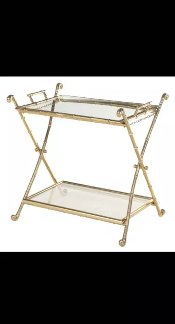 Hollywood Regency Italian Faux Bamboo Brass Bar Cart or Cocktail Tray Table Hollywood Regency Italian Faux Bamboo Brass Bar Cart or Cocktail Tray Table