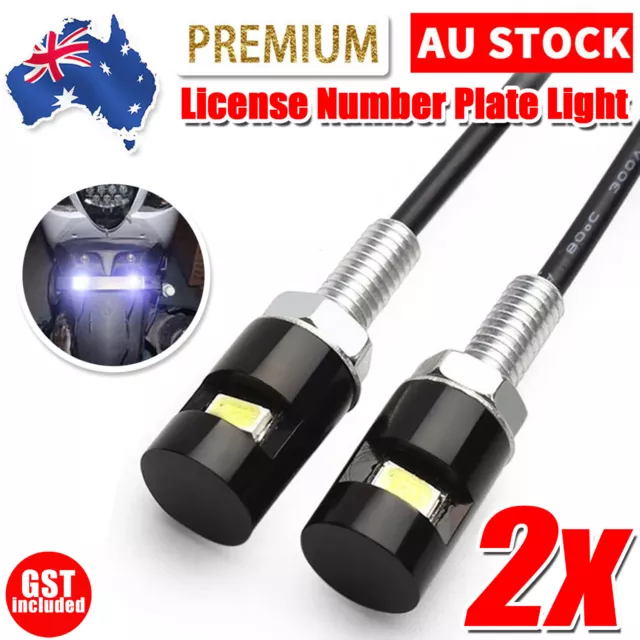 2pcs LED License Number Plate Light Screw Bolt Bulbs 5050 SMD For Car Motorcycle
