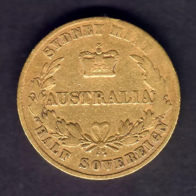 Australia. 1866 Sydney Mint - Half Sovereign..  VG