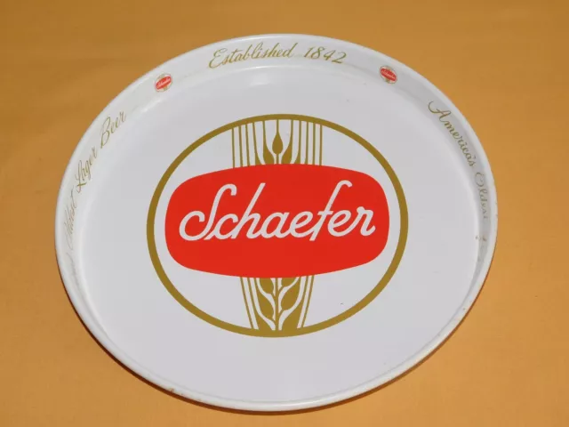 Vintage Bar 12" Schaefer America,S Oldest Lager  Beer Metal Serving Tray