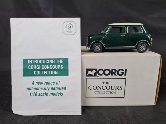 Corgi Morris Mini Cooper Saloon BR Green 1/18 Scale Metal Model Car 99595