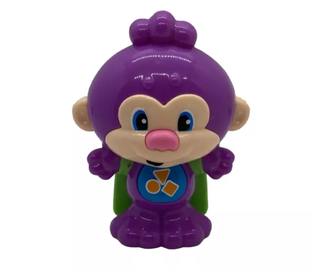 Fisher Price Laugh and Learn Shapes Talking Purple Monkey Green Backpack