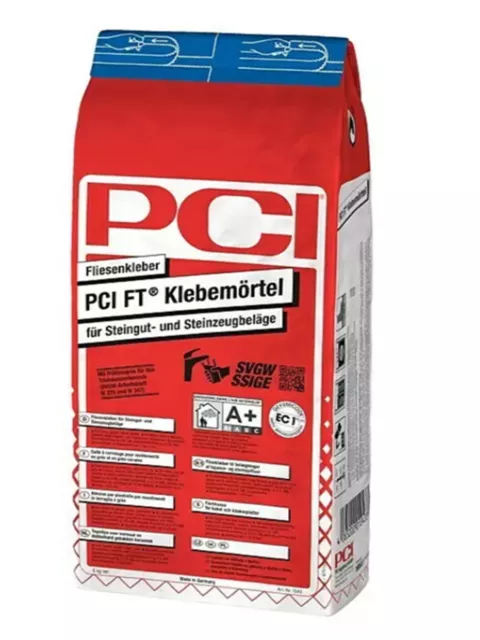 PCI FT Mortier-Colle 5 KG De Colle de Carrelage pour Sol Feinsteinfliesen