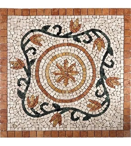 Rosone Rosoni Mosaico in marmo, per interno ed esterni, 66A10, cm.66x66