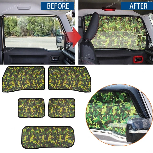 Camouflage Full Window Sunshas Shade Curtain Cover Trim Fit For Suzuki Jimny2019