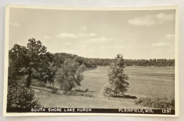 Vintage RPPC Postcard, South Shore Lake Huron, Plainfield, Wisconsin, unposted