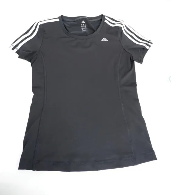Adidas black top gym size S uk 8 -10 fitness short sleeve vgc women’s Climalite