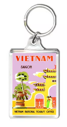 Vietnam Saigon Vintage Repro Keyring Souvenir Llavero