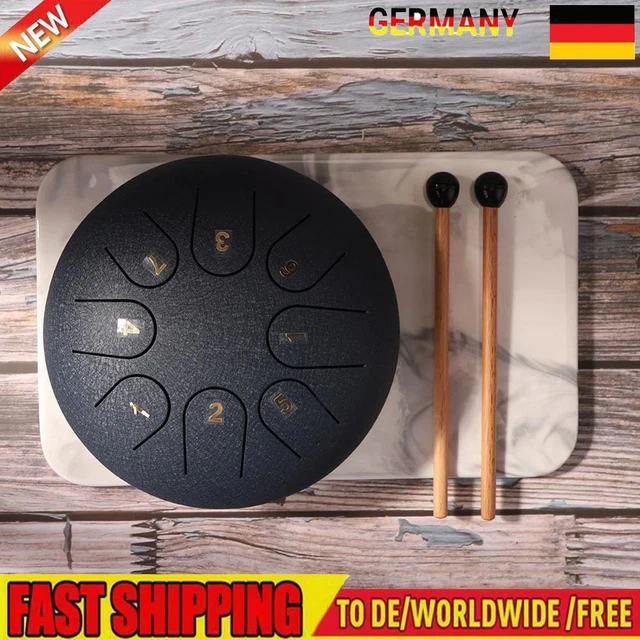 TTSAM 6 Zoll Ethereal Steel Tongue Drum 8 Tune Hand Pan Drum Tank mit Schl?eln D