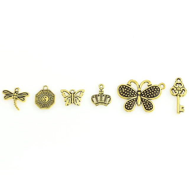 50pcs Metallschmuck Charme DIY Halskette Ohrringe Armband Anhänger Zubehör #w#