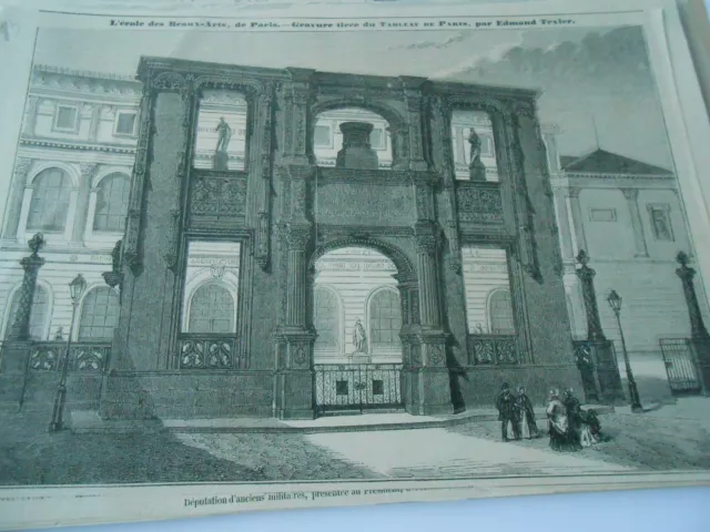 1852 engraving - L'école des Beaux Arts de Paris