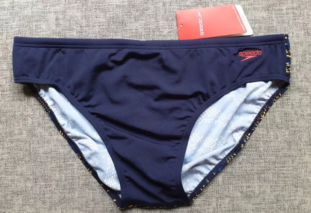 SPEEDO MENS swimwear Java Briefs Trunks Navy Orange M 14 L 16 XL 18 2XL 20 NEW 2