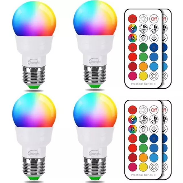 Lot de 4 Ampoules Connectées 5W E27 RGBW LED couleur Edison Télécommande