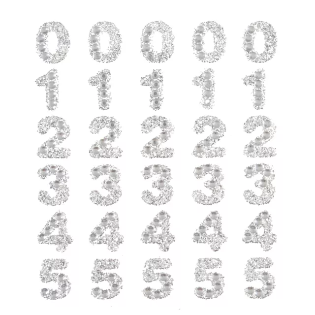 Stick-On Diamante Glitter Number Pack -  Pack of 55 Numbers - Craft Stickers