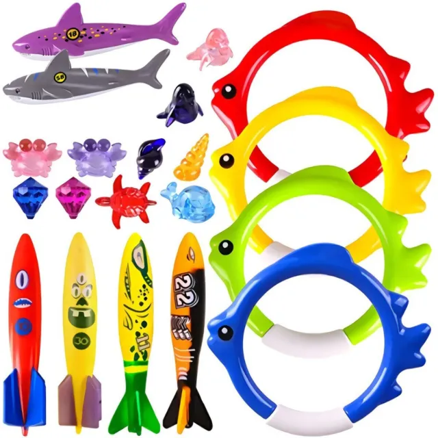 20PCS Ring Swimming Pool Toy Colorful Diving Toys  Children