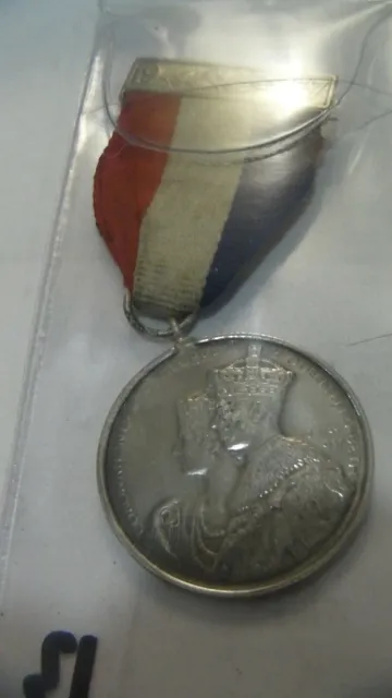 Medal  Geo V.  Coronation  Geo. V.  May 1937  With Ribbon + Clasp  No.13