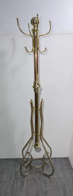 Vintage Industrial Victorian Style Gold Metal Coat Hat Rack Tree - Barber Shop