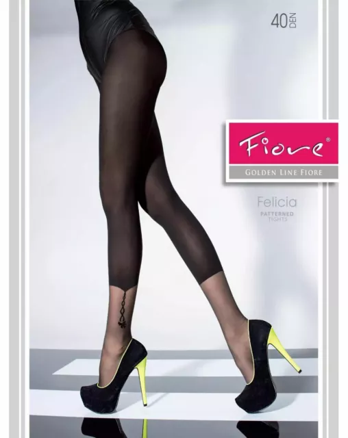FIORE RAULA ELITE 40 Denier Satin-Gloss Effect Sheer-to-Waist Tights  Pantyhose £3.99 - PicClick UK