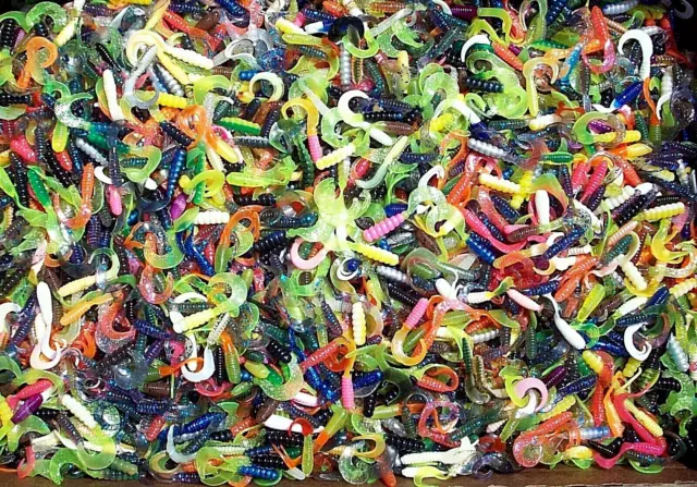 100 ASSORTED 2 Curly Tail GRUBS Crappie Fishing Lures Trout Panfish Perch  Baits $9.95 - PicClick