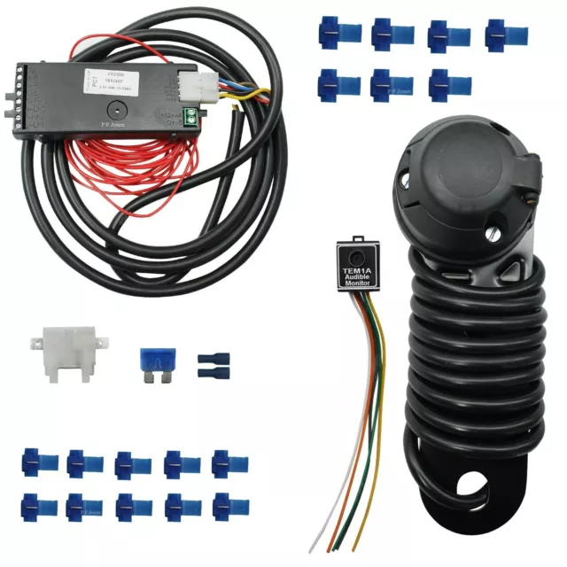 Universal 7 Pin 12n Single Towbar Electrics Wiring + PCT ZR2500 Bypass Relay Kit