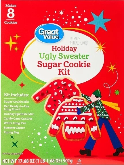 HOLIDAY Ugly Sweater' Sugar Cookie Kit, Biscotti Miscela 501 gr Originale USA