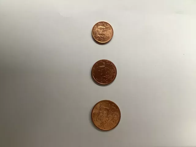 Monedas de 1, 2 Y 5 Cent France 1999