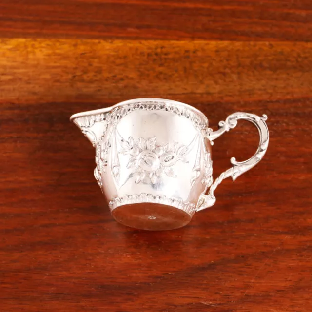Stork & Sinsheimer German Hanau Silver Creamer Floral Swags 1874-1926 No Mono