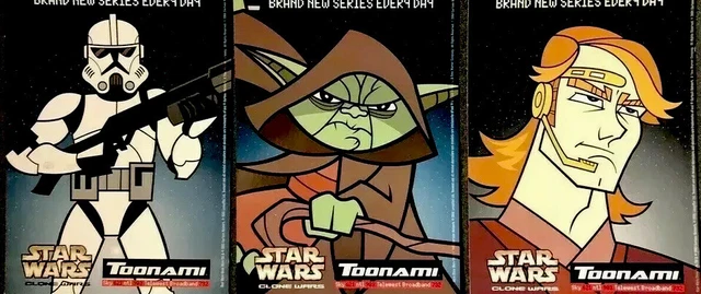 3x Star Wars The Clone Wars Set Retro 2005 Toonami BNOS Mandalorian Interest PC
