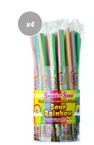 902010 4 X 40g CABLE SWEET AND SOUR THE EUROPEAN FRUIT LIQUORICE SOUR RAINBOW