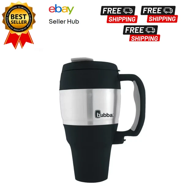 34 Oz Insulated Travel Mug Stainless Steel Thermal Coffee Cup Handle Black