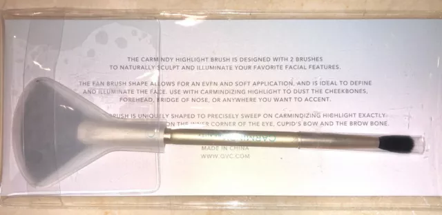 Carmindy Highlighter Brush - 2-in-1 - Fan Brush and Tapered Brush - Brand New