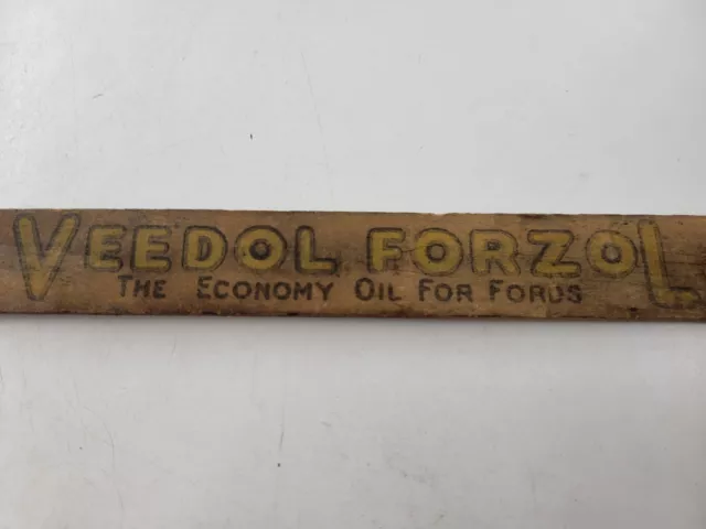 Vintage Tydol Veedol Gasoline Guage. Wooden Measure Stick For Ford Gas Tanks