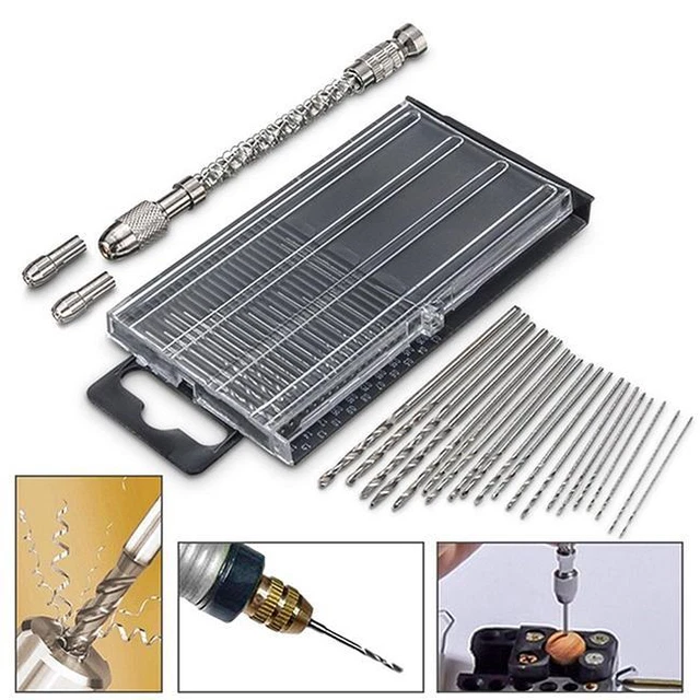 Mini Micro Alloy Hand Drill With Keyless Chuck + Twist Drills Rotary Tools C