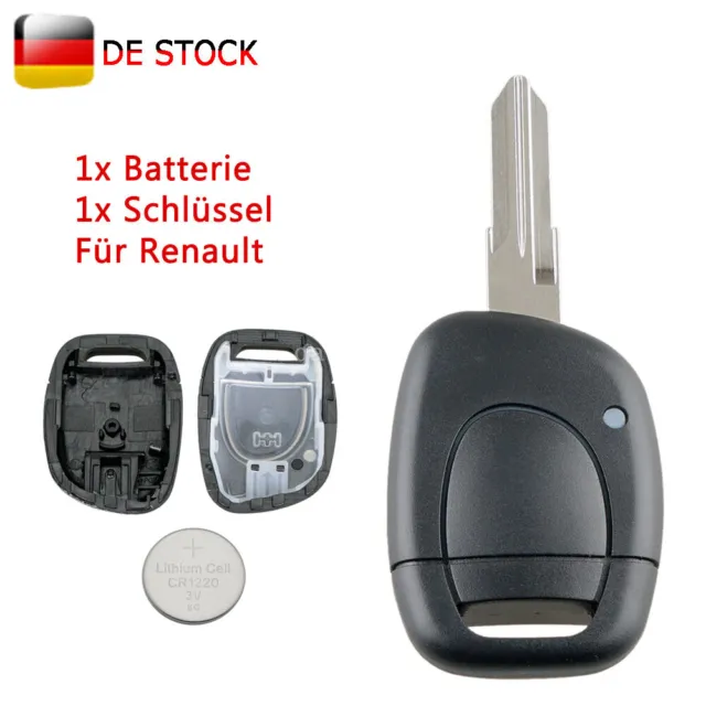 Schlüssel Gehäuse Rohling für RENAULT Megane Scenic Clio Kangoo Laguna+ Batterie