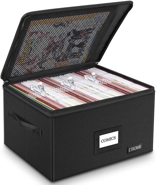 Comic Book Storage, Comic Book Boxes with Zipper, Comic Short Box Holds