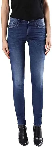 DIESEL Grupee-Ne 0674Y Women Jeans W23 Sweat Jogg Slim Cotton Stretch Blue Girls