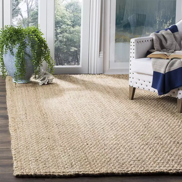 SAFAVIEH Natural Fiber Collection Area Rug - 8' X 10', Natural, Handmade Basketw