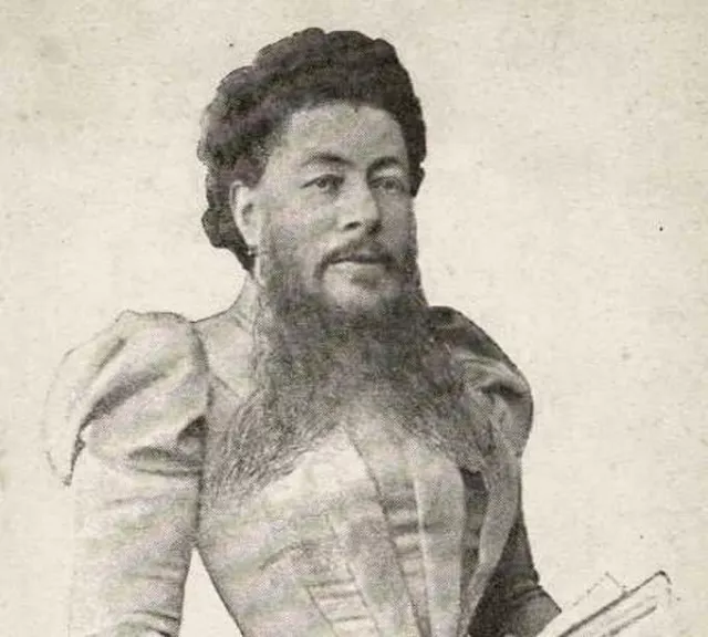 Rare STRANGE Unusual BEARDED LADY! Antique FREAK PHOTO-CARD! France CIRCUS Weird