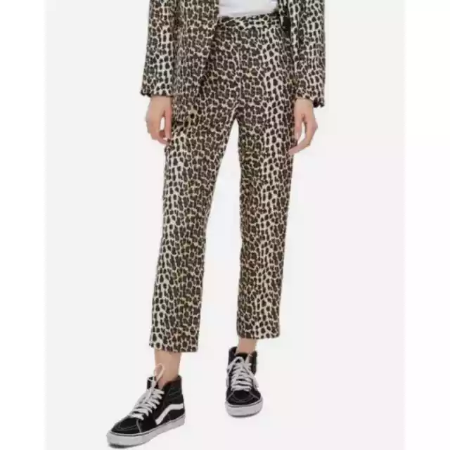 TOPSHOP Leopard Print Cigarette Skinny Trousers Sz 6