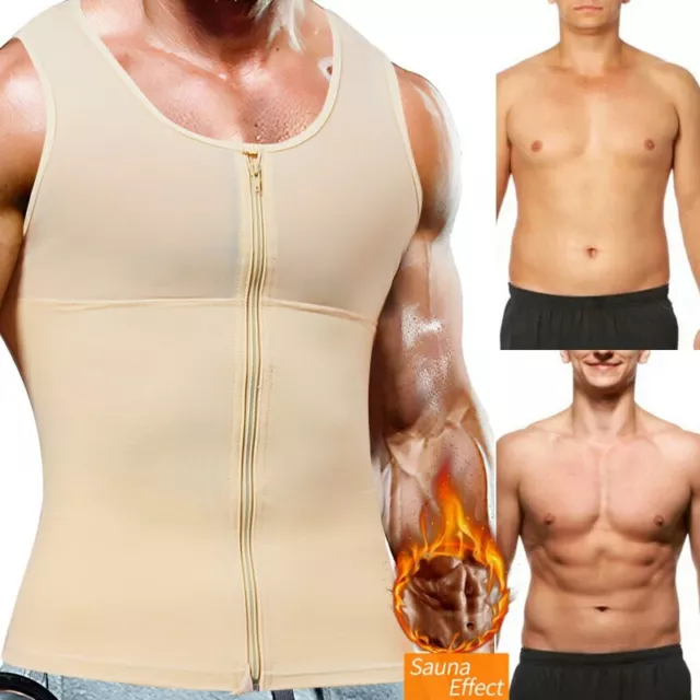 FAJAS PARA HOMBRES Faja Reductora Men Body Shaper Abdomen Control Tops  Camiseta $12.34 - PicClick