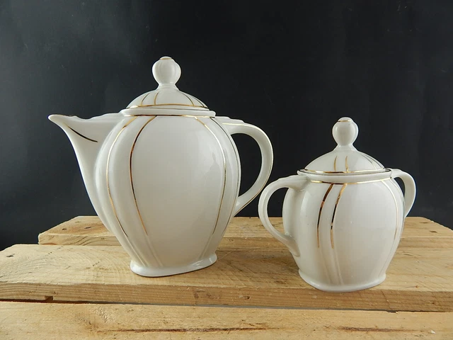 MamboCat Ivory Set 2 Pezzi Brocca Latte E Zuccheriera In Porcellana Bianca Avorio - Capacità 120 Ml E 180 Ml, Lavabili In Lavastoviglie, Per Caffè E Colazione