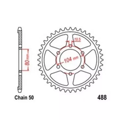 Roue a Chaîne 41 Dents (Chaîne 530) pour Kawasaki ZXR 750 L 93-95