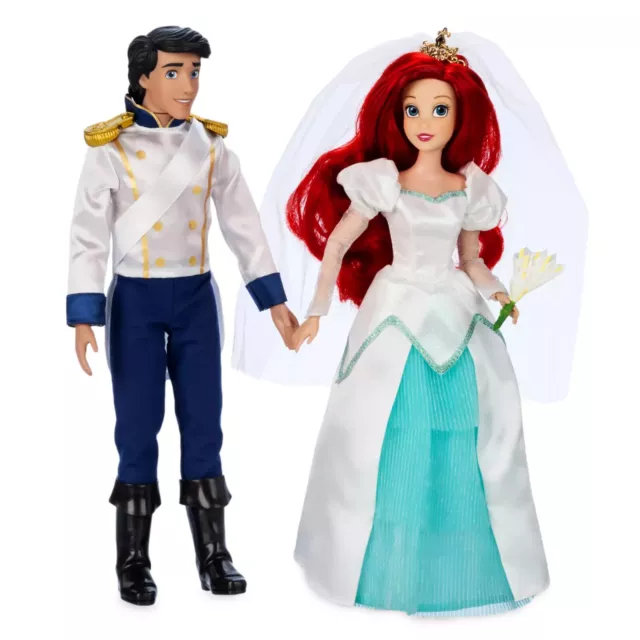 Disney Parks Store 2024 Ariel & Eric Wedding 2 Doll Set The Little Mermaid New