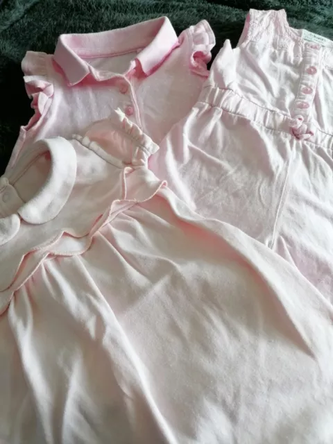 Bambina da 6 a 9 mesi piccolo pacchetto abito tuta da gioco tutto rosa bianco