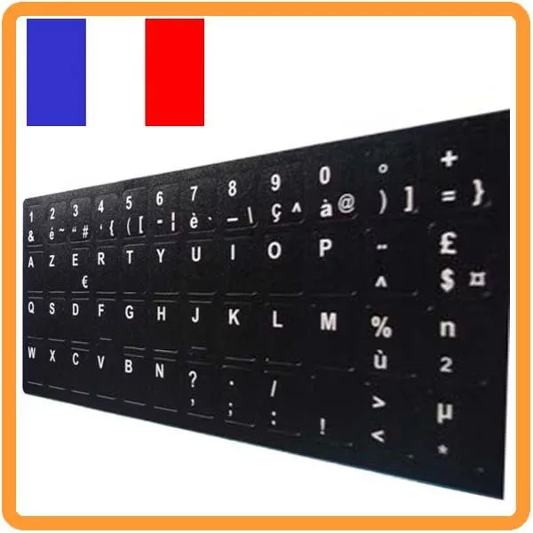 Stickers Autocollants AZERTY pour Touches de Clavier PC Portable Benq Noir