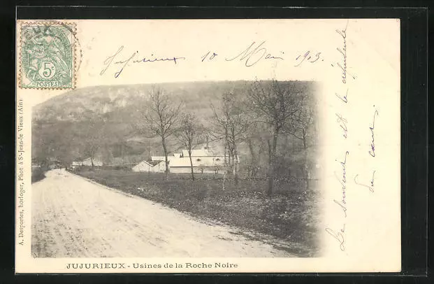 CPA Jujurieux, Usines de la Roche Noire 1903