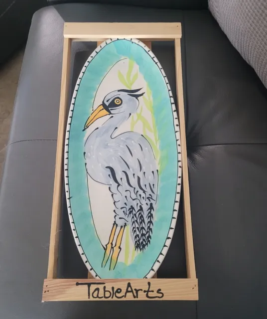 Table Art Bird Plate Serving Tray Platter & Salt & Pepper Shakers Hand Painted
