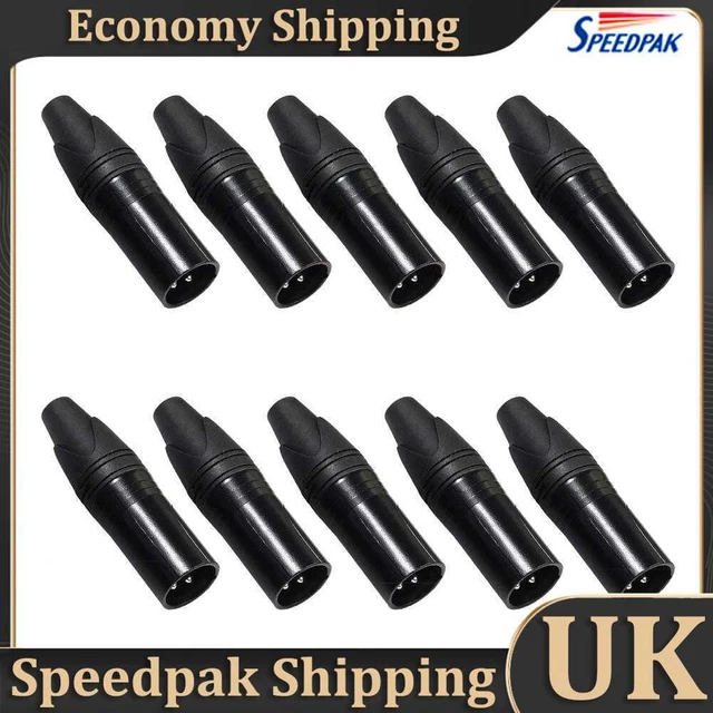 NEW 10pcs DIY Microphone XLR 3Pin Male Plug Connector Cable Solder Plug MIC Adap