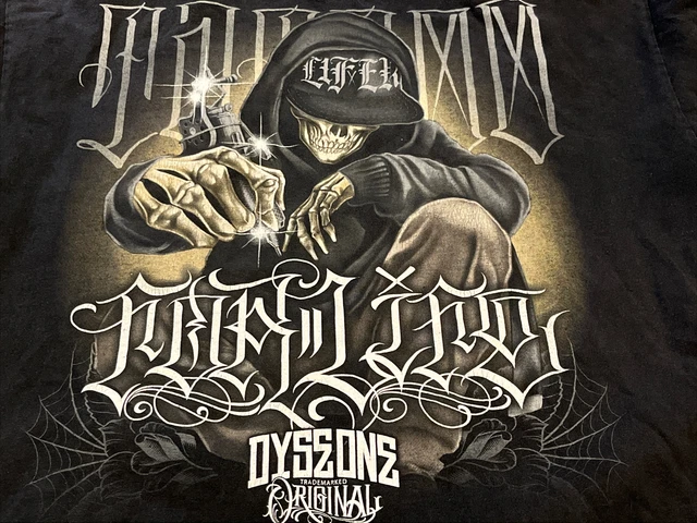 DYSE ONE GRAPHIC Skull Print Mens Black T-shirt Size L $15.00